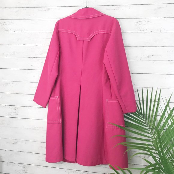 Fleet Street Hot Pink Rain/Shine Vintage Coat 10R - Picture 2 of 5